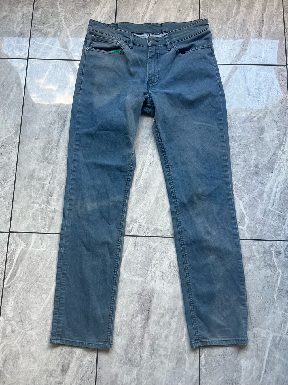 Levi's 511 Jeans Men's Faded Grey Blue Slate Stretch Denim Five Pocket Sz 34x32